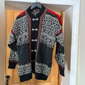 VTG Devold Of Norway 100% Norwegian Wool Black/White Warm Sweater,80’s,Unisex, S